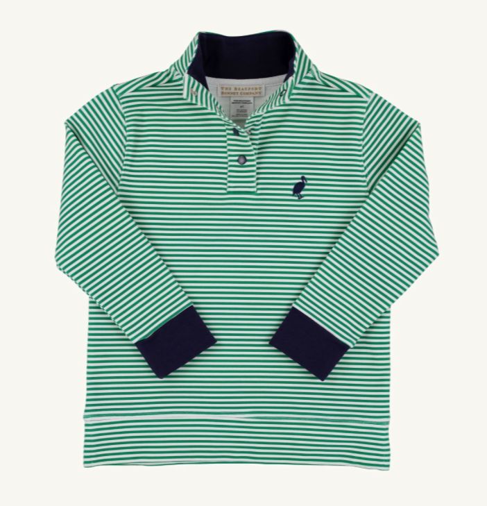 Pendleton Popped Collar- Kiawah Kelly Green Stripe