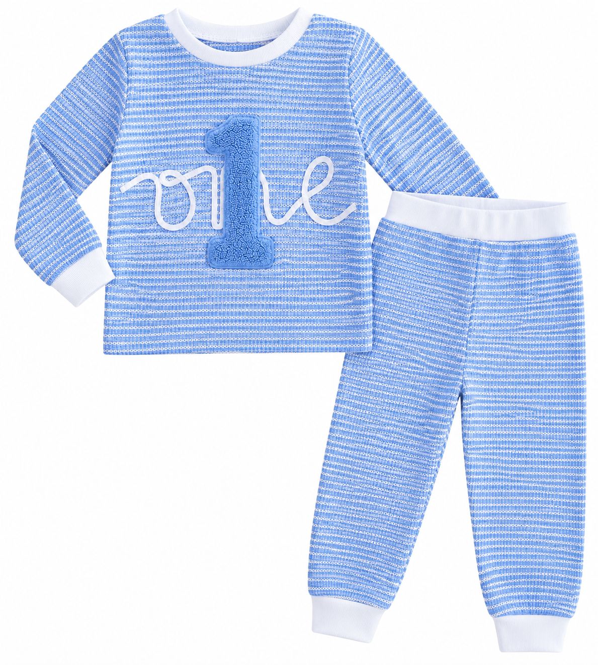 LS Blue Stripe Birthday Outfit