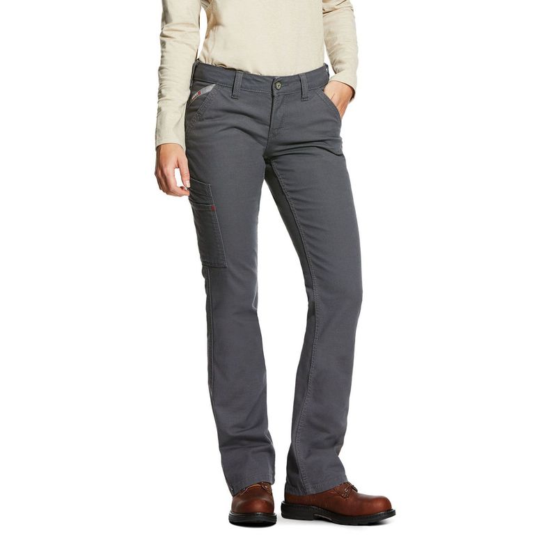 Ariat Women&#39;s FR Stretch DuraLight Canvas Stackable Straight Leg Pant