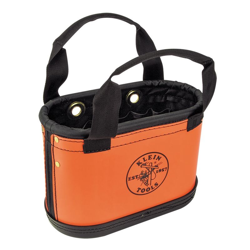 Klein  Hard-Body Bucket, 15-Pocket Oval Bucket, Orange/Black