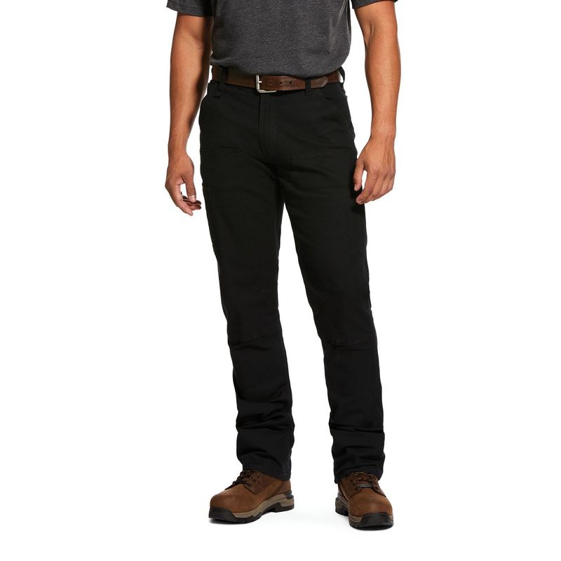 Ariat Rebar M4 Low Rise DuraStretch Made Tough Double Front Stackable Straight Leg Pant, Black #10030231