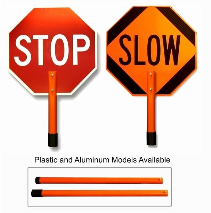 Dicke Stop/Slow Sign 5&#39; Plastic Extension Handle Staff #P52A
