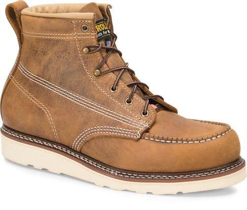Carolina Men&#39;s 6&quot; Crazyhorse Moc Toe Soft Toe Wedge Sole #CA7011