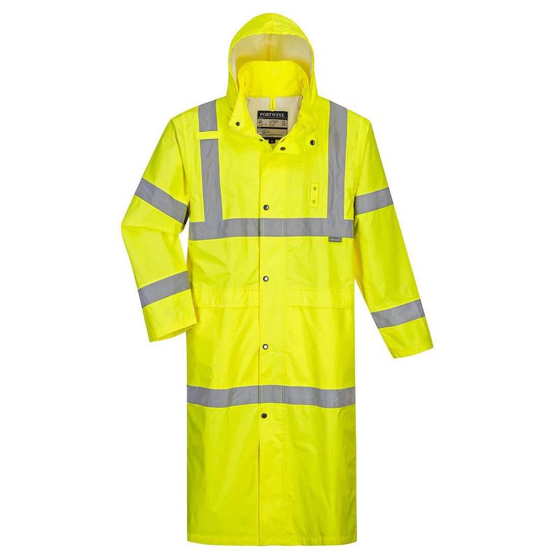 Portwest Hi-Vis 48&quot; Long Rain Coat