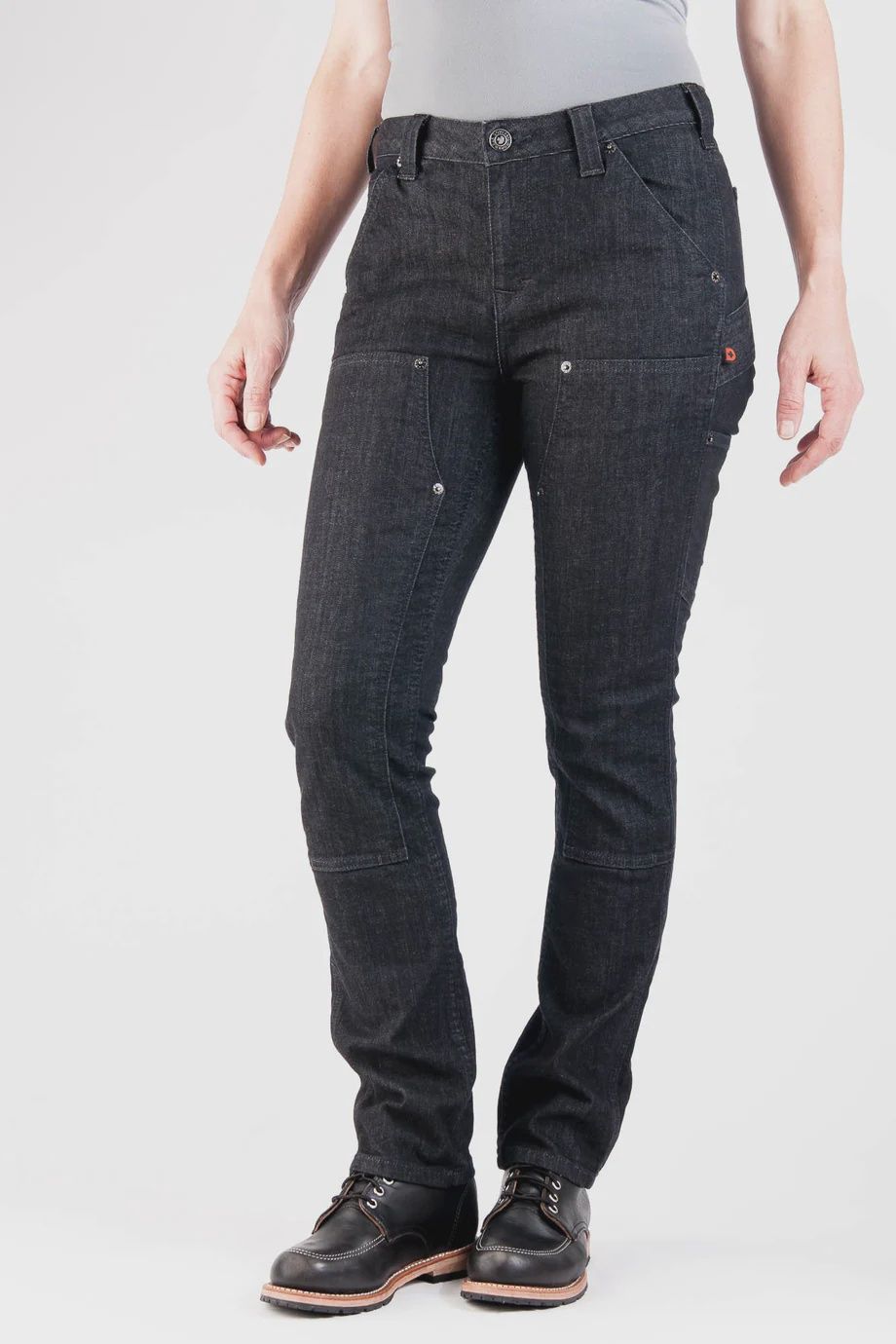 Dovetail Women&#39;s Workwear Maven Slim Heathered Black Denim