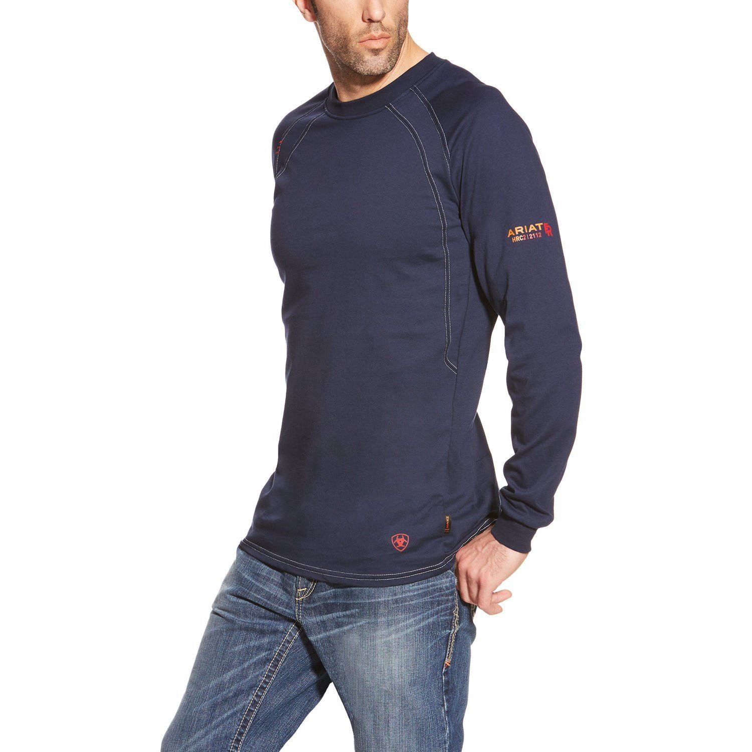Ariat FR Navy Long Sleeve Work Crew Shirt #10012256