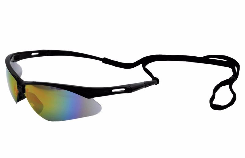 ERB Octane Black Blue Mirror Safety Glasses #15332