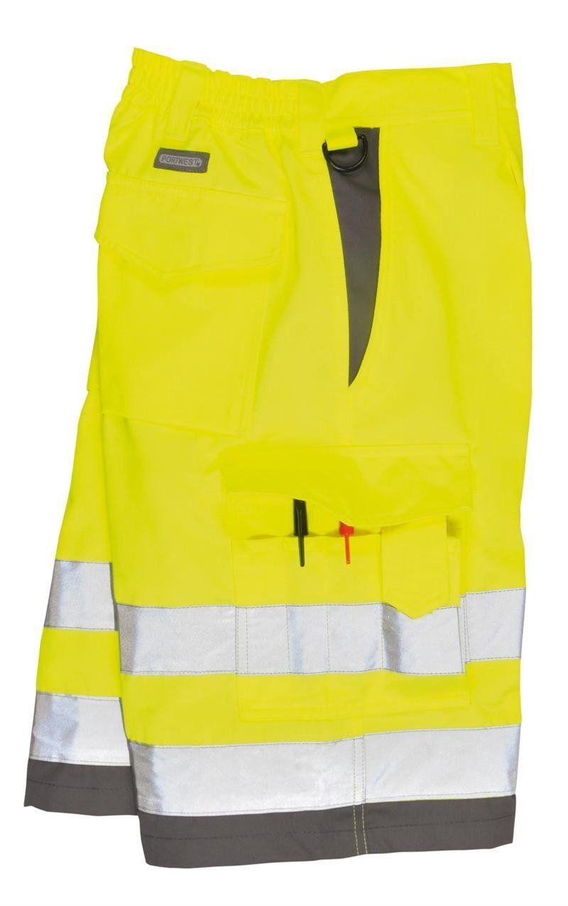 Portwest Hi-Viz Poly Cotton Shorts #E043- Clearance
