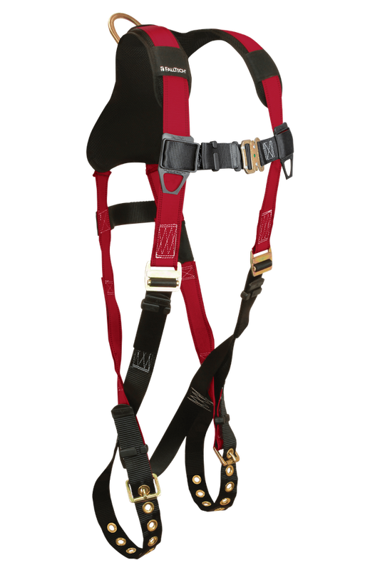 Falltech Tradesman® Plus 1D Standard Non-belted Full Body Harness, Tongue Buckle Leg Adjustment #7008