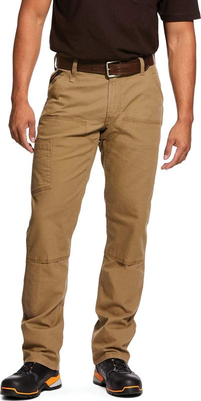 Ariat Rebar M4 Low Rise DuraStretch Made Tough Double Front Stackable Straight Leg Pant, Khaki #10030232