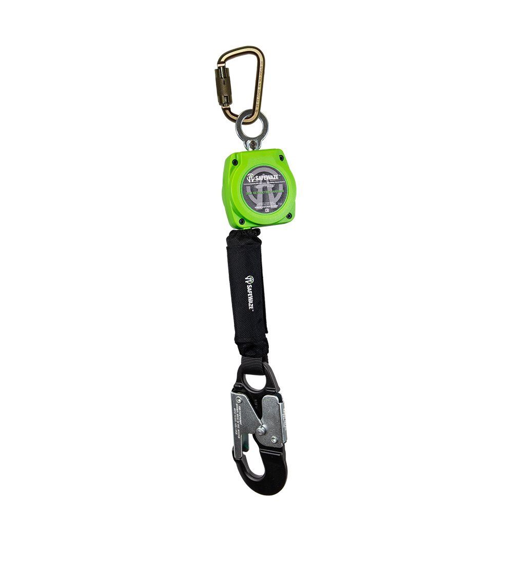 Safewaze 6&#39; Web Retractable with Aluminum Snap Hook &amp; Steel Carabiner