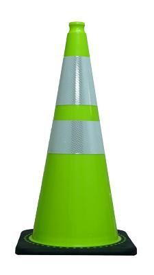 28&quot; Reflective 6/4 Traffic Cone, Lime