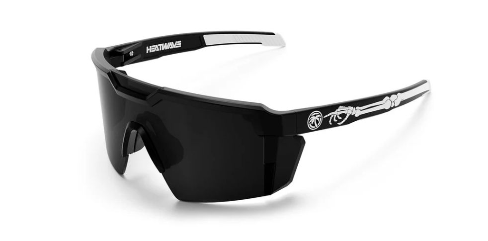 Heat Wave Future Tech Sunglasses: Bones Frame/Black Lens Z87+