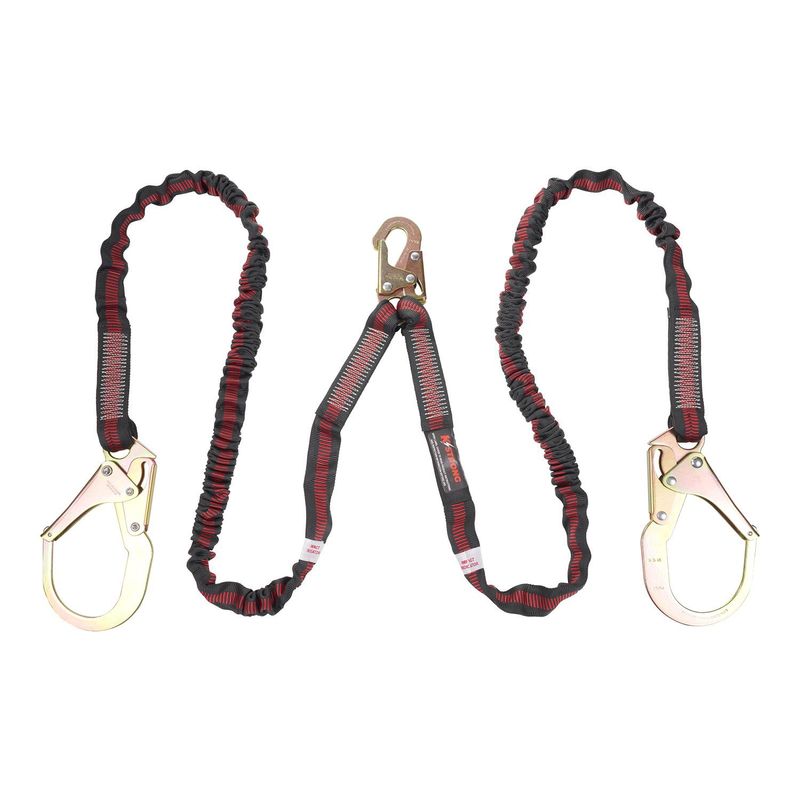 KStrong® 6 ft. Twin leg 100% tie-off Internal design shock absorbing lanyard with snap hook and rebar hooks (ANSI)