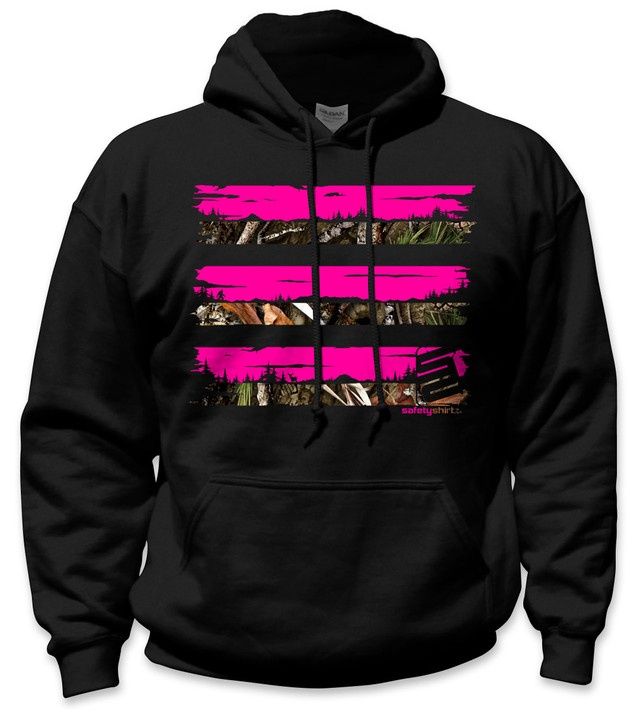 SafetyShirtz PNW Camo Safety Hoodie - Pink-Camo-Black