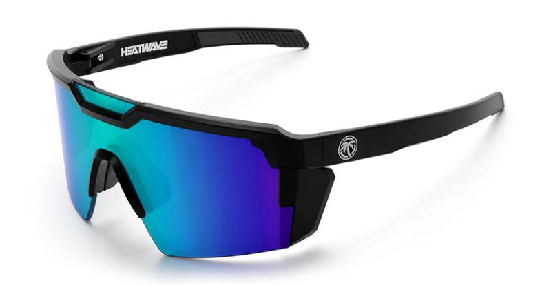 Heat Wave Future Tech Sunglasses: Black Frame/Galaxy Blue Lens Z87+