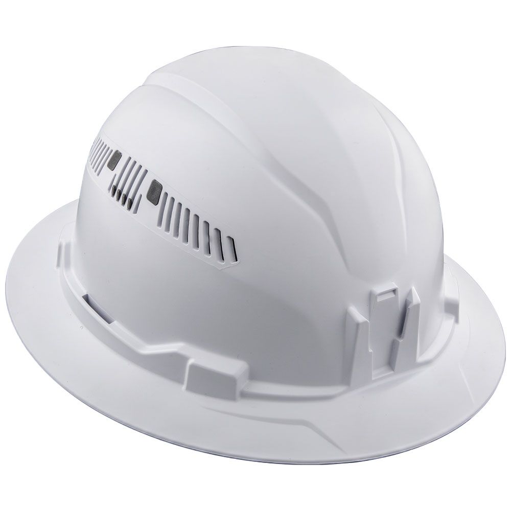 Hard Hat, Vented, Full Brim Style, White 60401