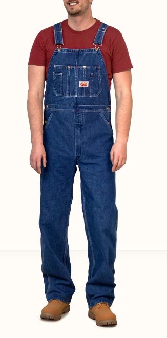 Round House Men&#39;s Stone Washed Blue Denim Overall #699