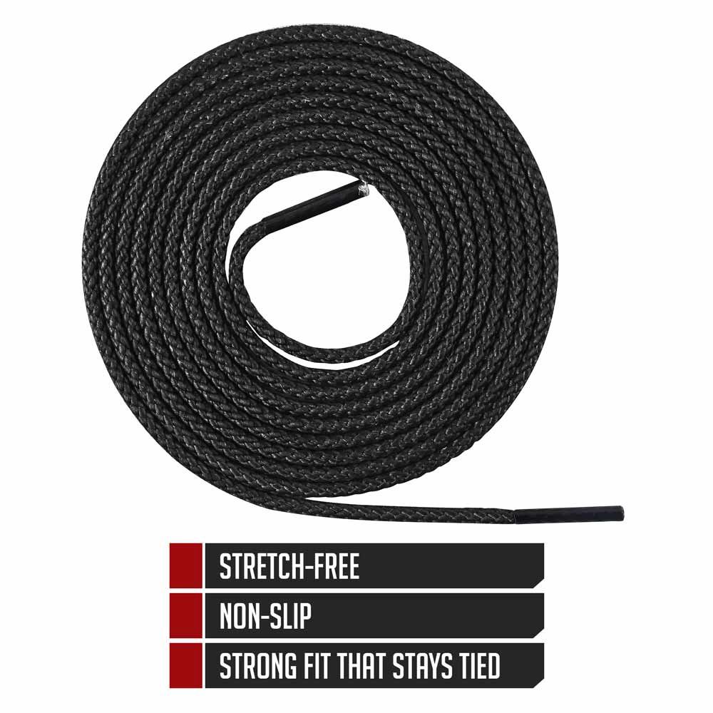 Ironlace™ Unbreakable Boot Laces &amp; Shoelaces - Black, Length: 54&quot;