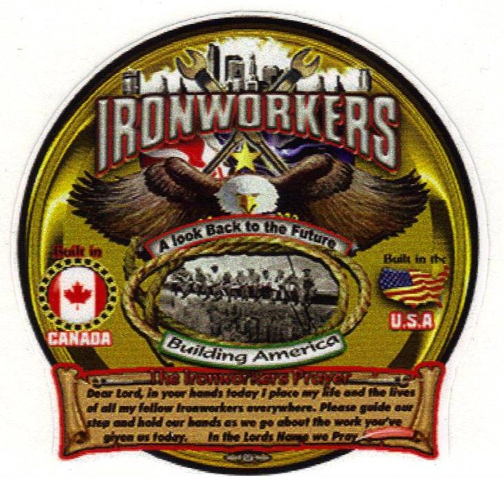 Ironworkers Prayer Premium Hard Hat Sticker #BW7