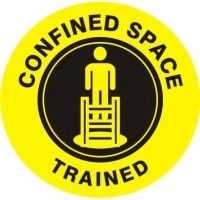 Confined Space Trained Hard Hat Sticker #HMR-153