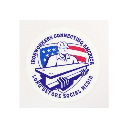 Ironworkers Connecting America Long Before Social Media Hardhat Sticker