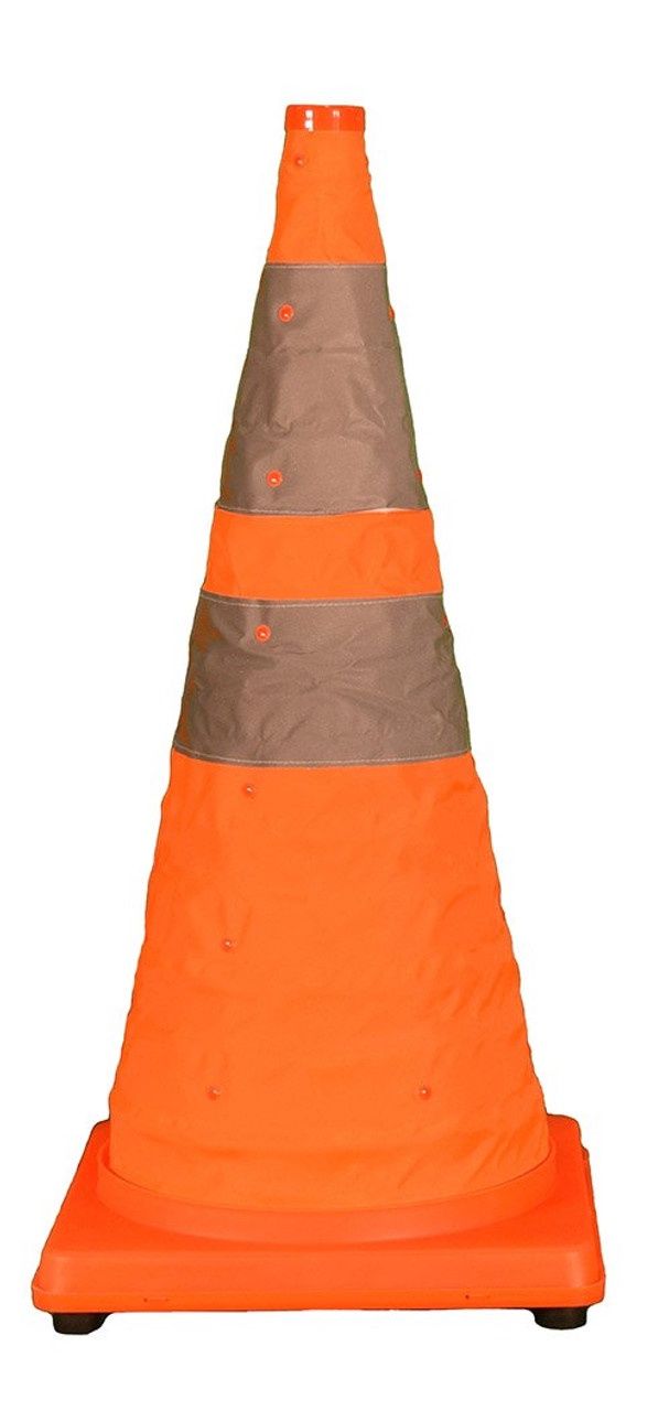 Cortina 03-501-04 Pack N Pop Orange Cone with Reflective Collar and LEDs (28&quot;) (1/Pack)
