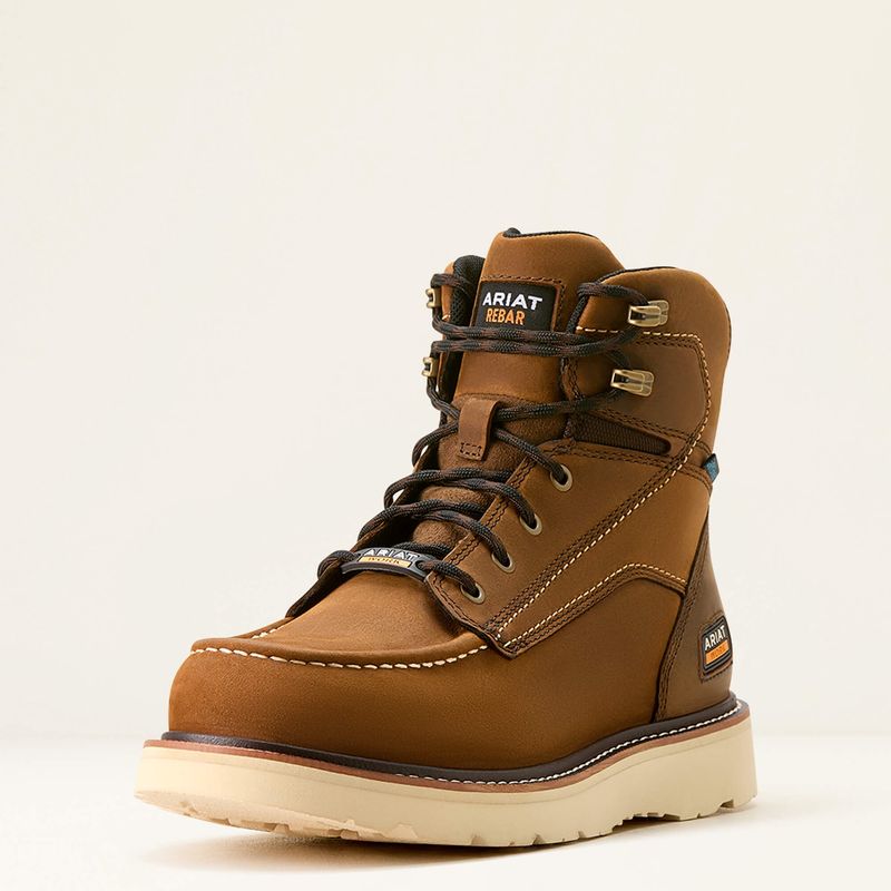 Ariat Rebar Wedge Moc Toe 6&quot; Waterproof Work Boot #10053614