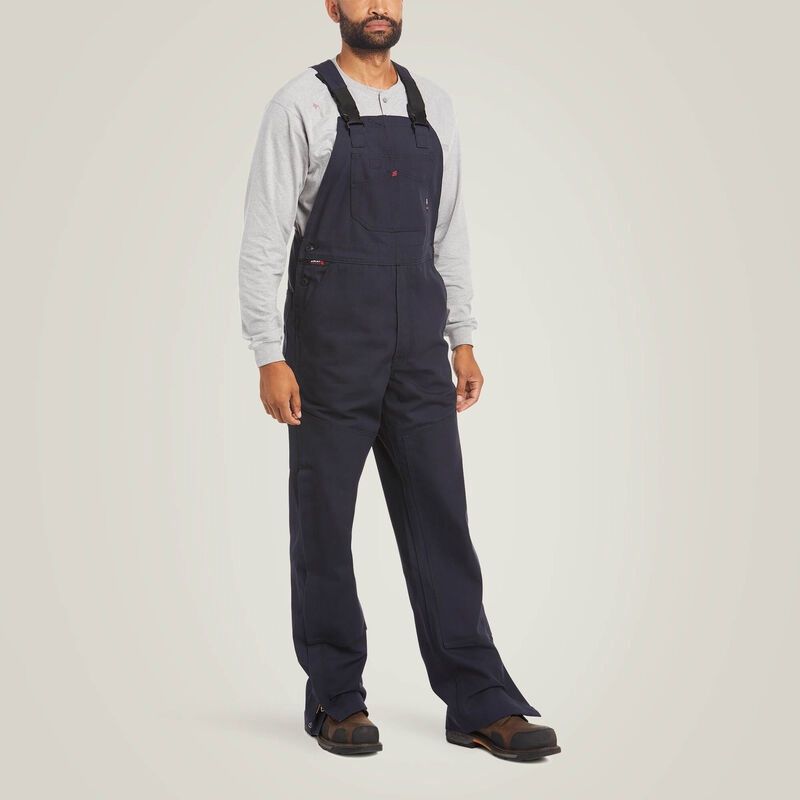 Ariat Mens FR Canvas Unlined Bib-Navy, Size: Small