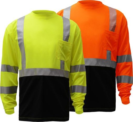 GSS SAFETY Class 3 Long Sleeve T-Shirt with Black Bottom