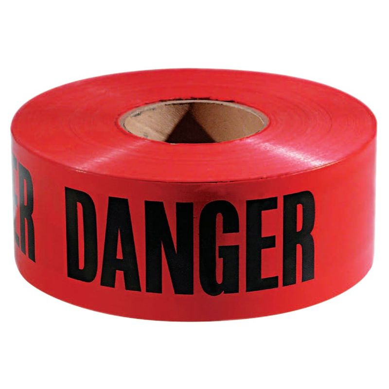 Empire Safety Barricade Tape, 3 in x 1,000 ft, Danger, Red - 4 MIL