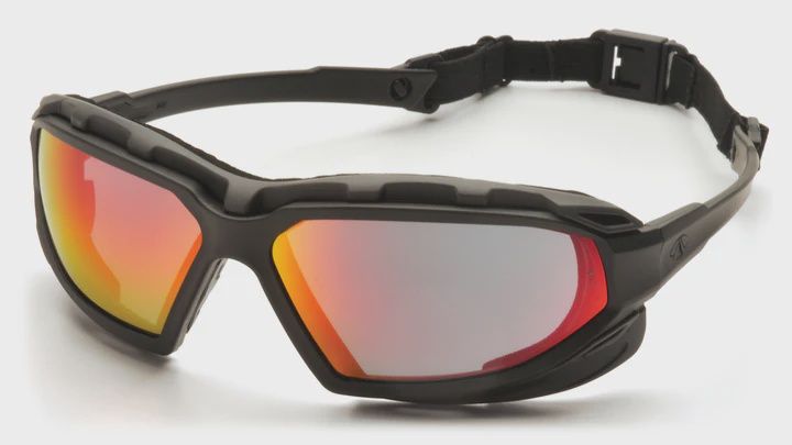 PYRAMEX HIGHLANDER PLUS SKY RED MIRROR SAFETY GLASSES #SBG5055DT