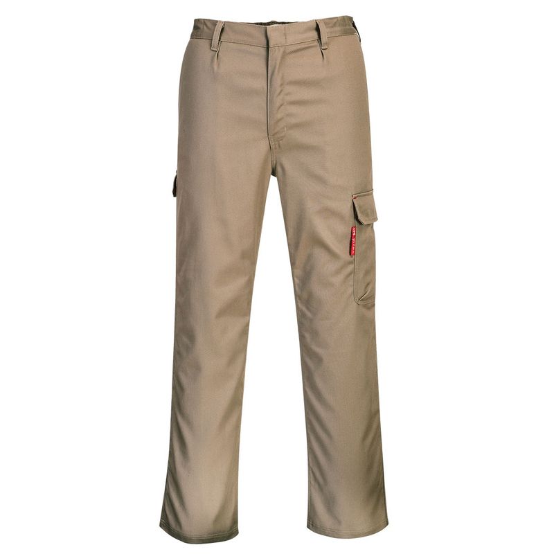 Portwest Bizweld Work FR Cargo Pants Khaki-BZ31
