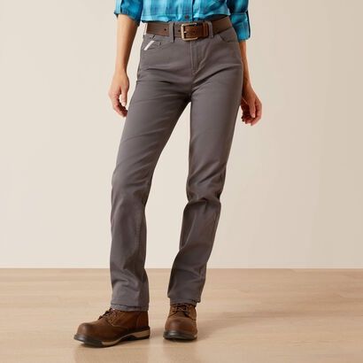 Ariat Women&#39;s FR Stretch DuraLight Canvas Stackable Straight Leg Pant #10030254