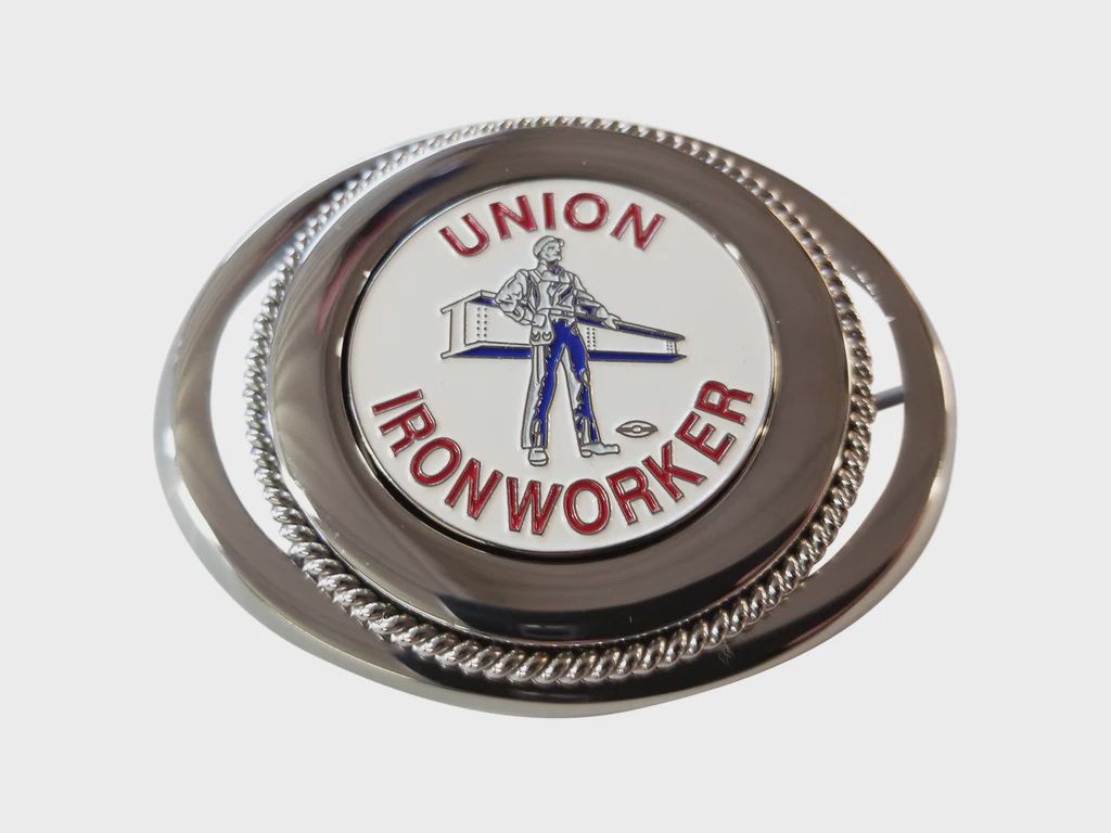 Ironworker Man and Beam Belt Buckle #BW-BB-MB