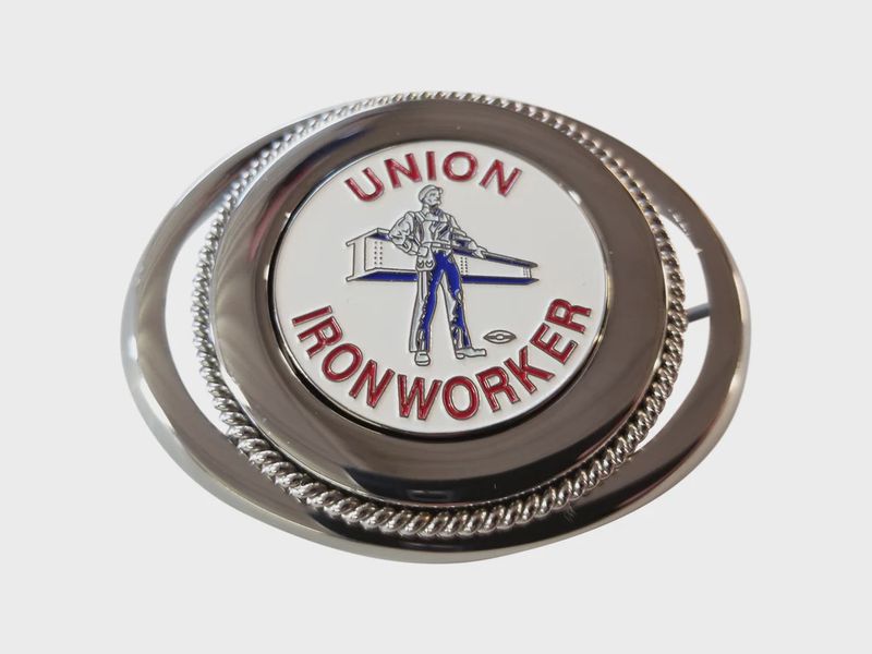 Ironworker Man and Beam Belt Buckle #BW-BB-MB