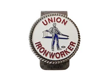 Union Ironworker Man and Beam Money Clip #BW-MC-MB