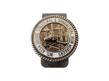 Union Ironworkers Int&#39;l Logo in Gold Finish Money Clip #BW-MC-IWG