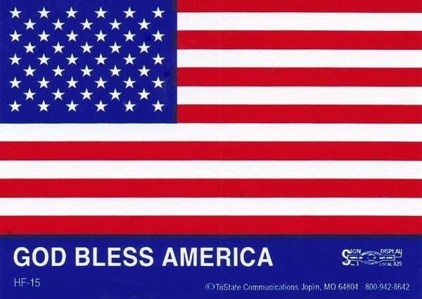 American Flag Hard Hat Sticker 4-Pack  - God Bless America