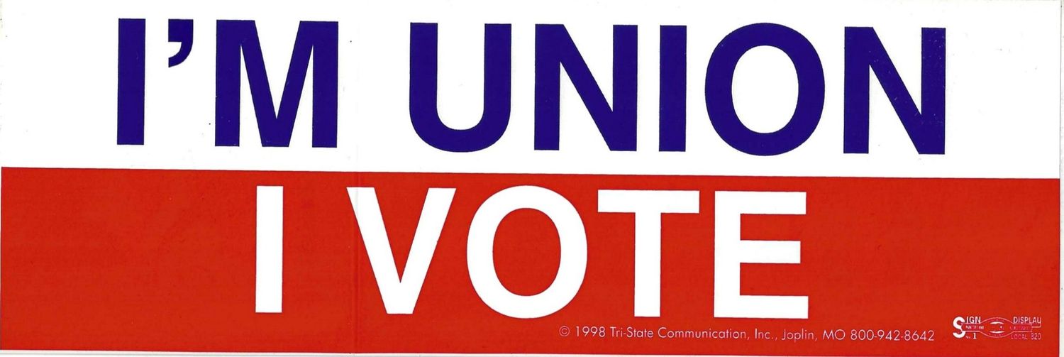 Im Union, I Vote Bumper Sticker #B317