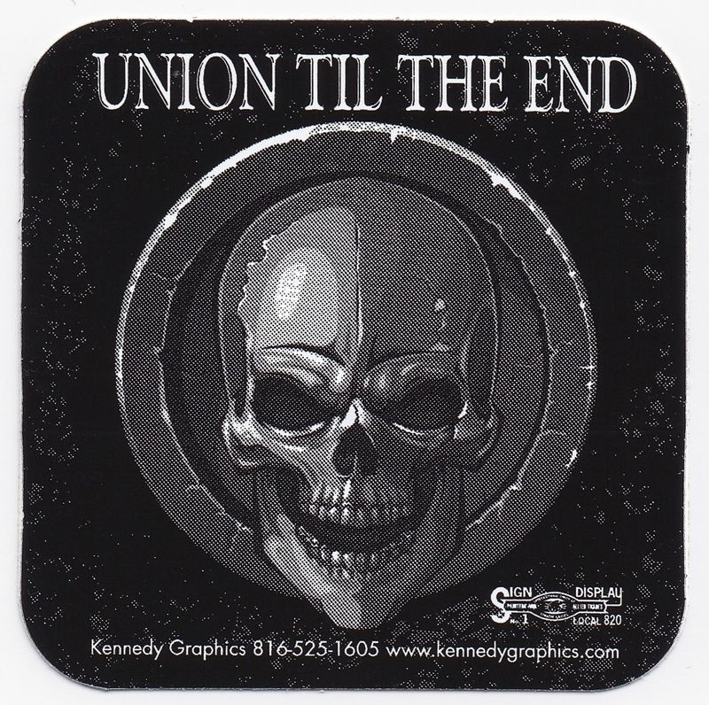 Union Til the End Skull Hard Hat Stickers #S98