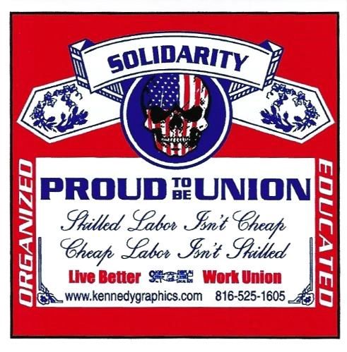 Solidarity, Proud to be Union Hard Hat Sticker #S113
