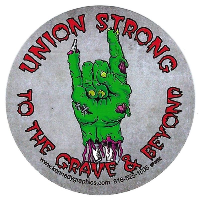 Union Strong Zombie Hard Hat Sticker #S111