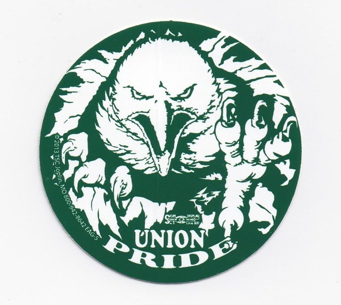 Union Pride Green Eagle Hard Hat Sticker #T67