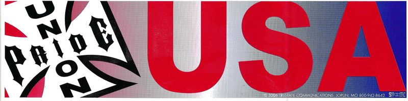 Union Pride Iron Cross USA Bumper Sticker #BP301