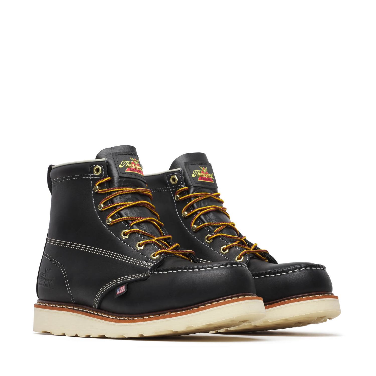 Throrgood Black 6 Moc Safety Steel Toe Work Boot #804-6201