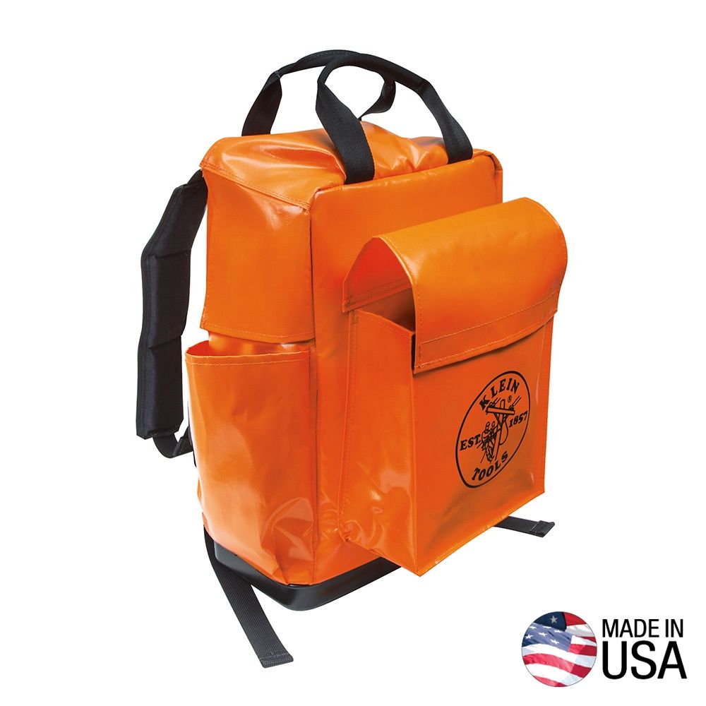 Klein 18 Lineman Backpack Orange Vinyl #5185ORA