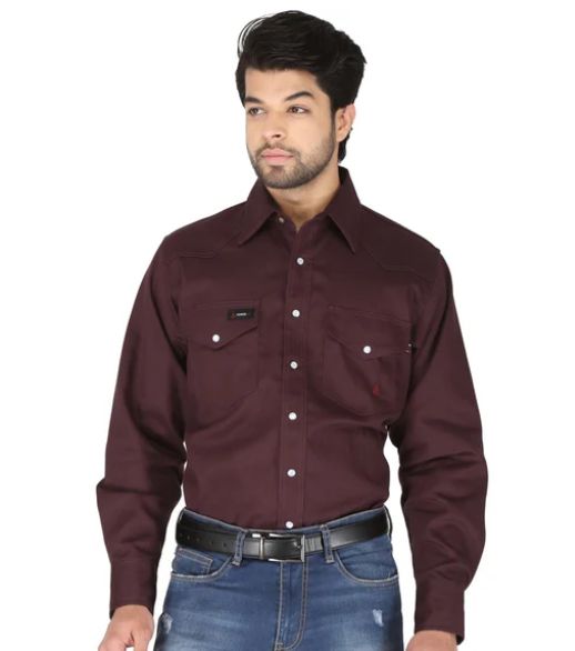 Forge FR Snap Front Burgandy Work Shirt