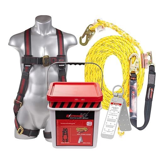 KStrong® 50 ft. Roofers Kit with Elite 5-Point TB Leg Harness Size M-L