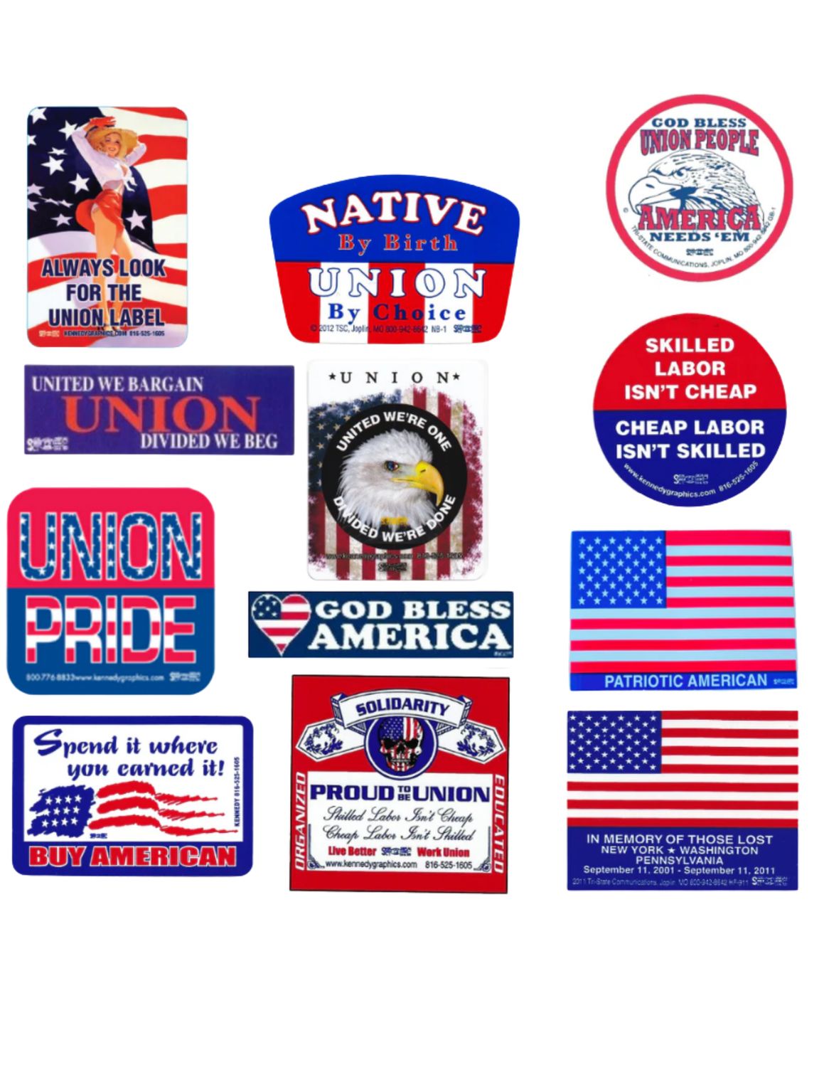 Union Hard Hat Sticker Mix 8 - Show your Pride